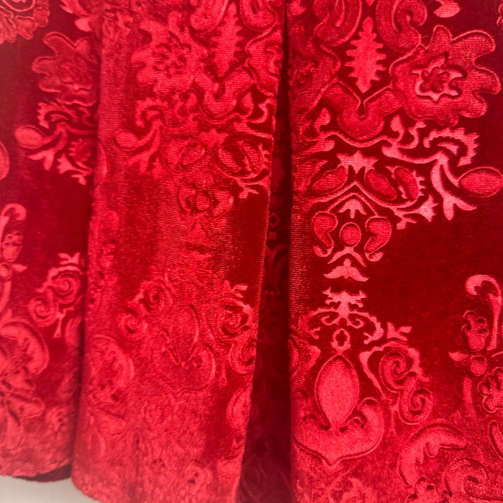 Sugar Thrillz/Dolls Kill Red December Dilemma Embossed Brocade Mini Skirt NWT S - Picture 13 of 16